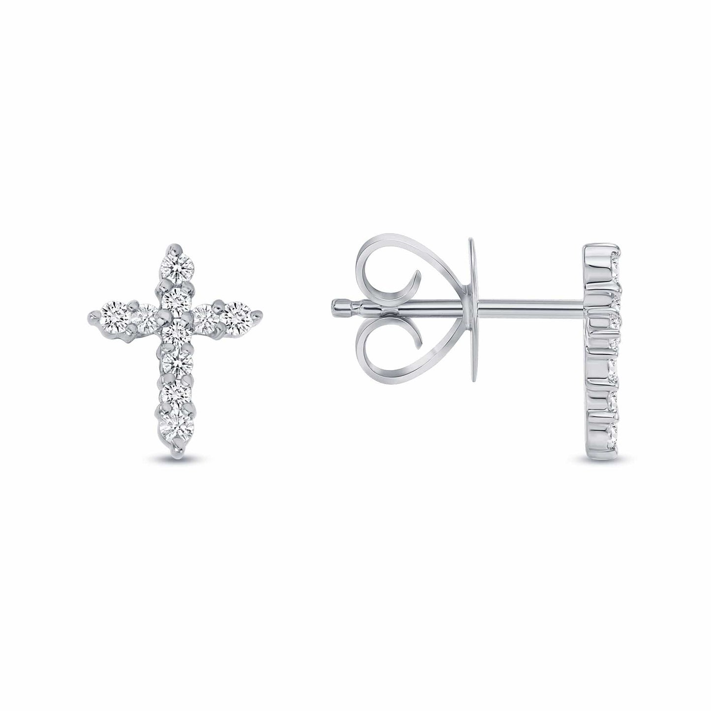 Cross Oval Diamond Earring | Kasturidiamond.com
